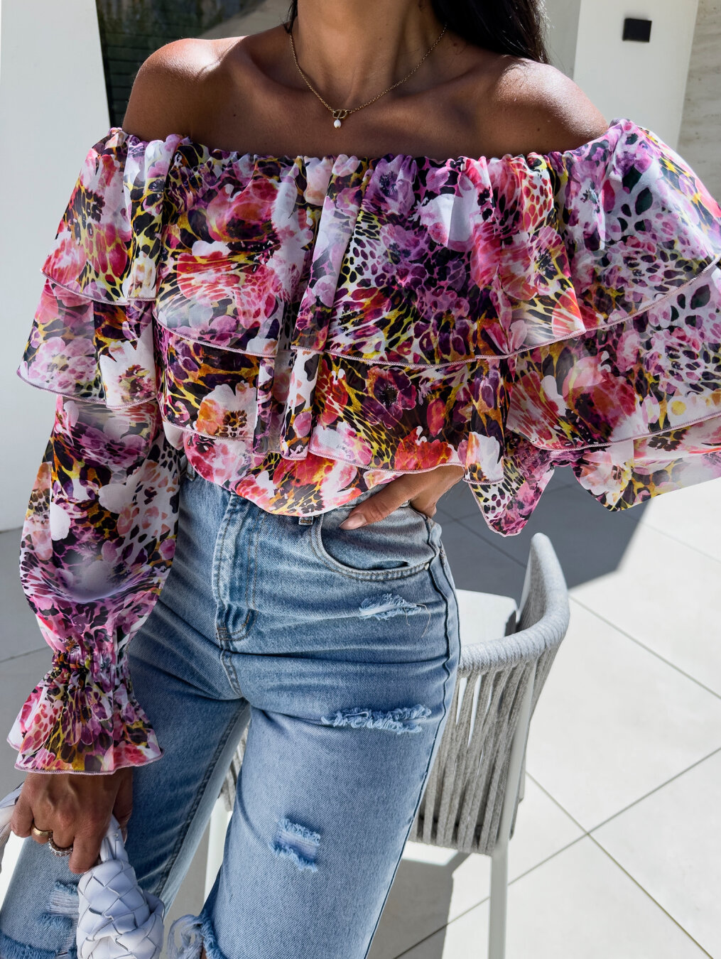 Women Off Shoulder Ruffle Blou - Blouse Off Shoulder 评论和价格