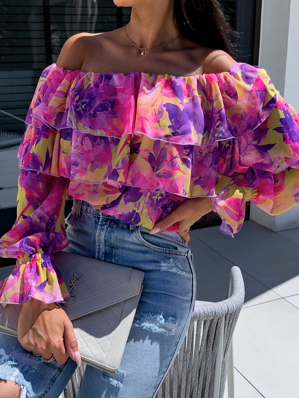 Women Off Shoulder Ruffle Blou - Blouse Off Shoulder 评论和价格