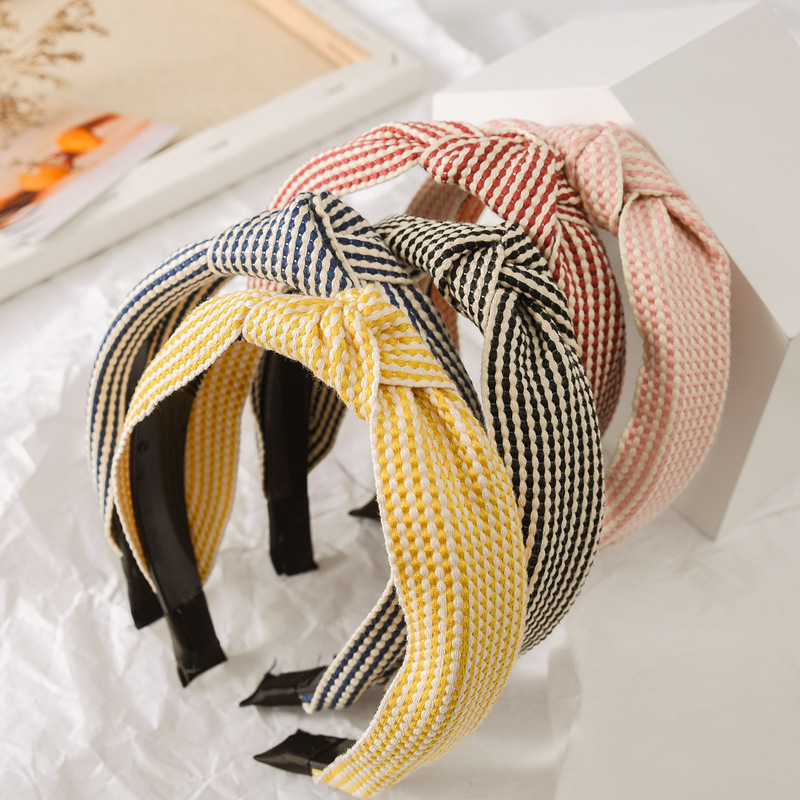 Wide Edged Checkered Headband  - Headband Summer Knit 评论和价格