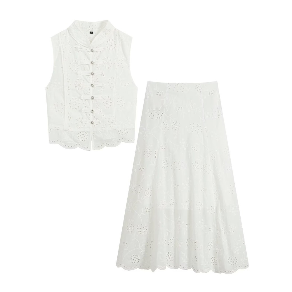 Women Embroidered Eyelet Skirt - Midi Skirt Floral 评论和价格