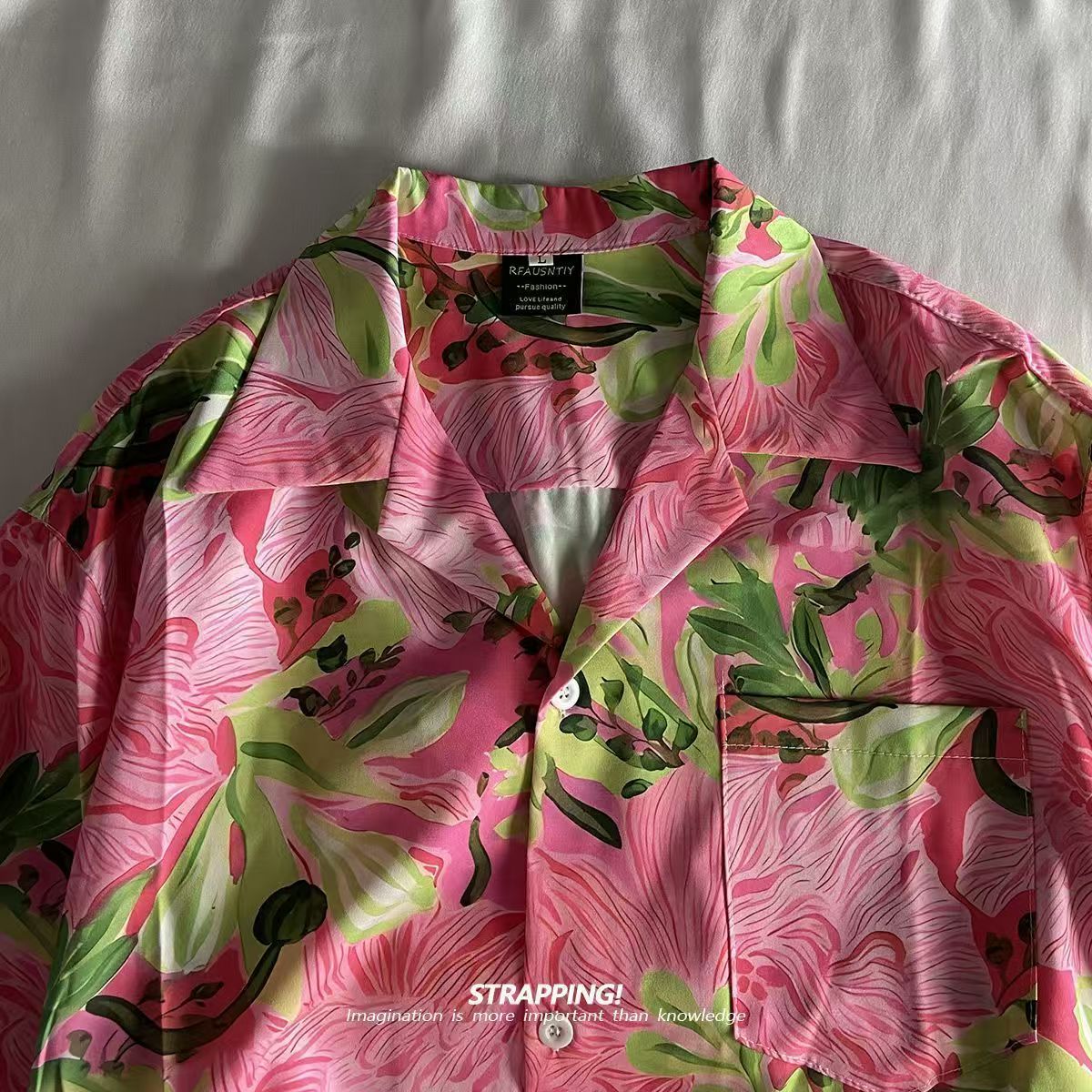 Pink Graffiti Floral Cuban Col - Romper Floral Print 评论和价格