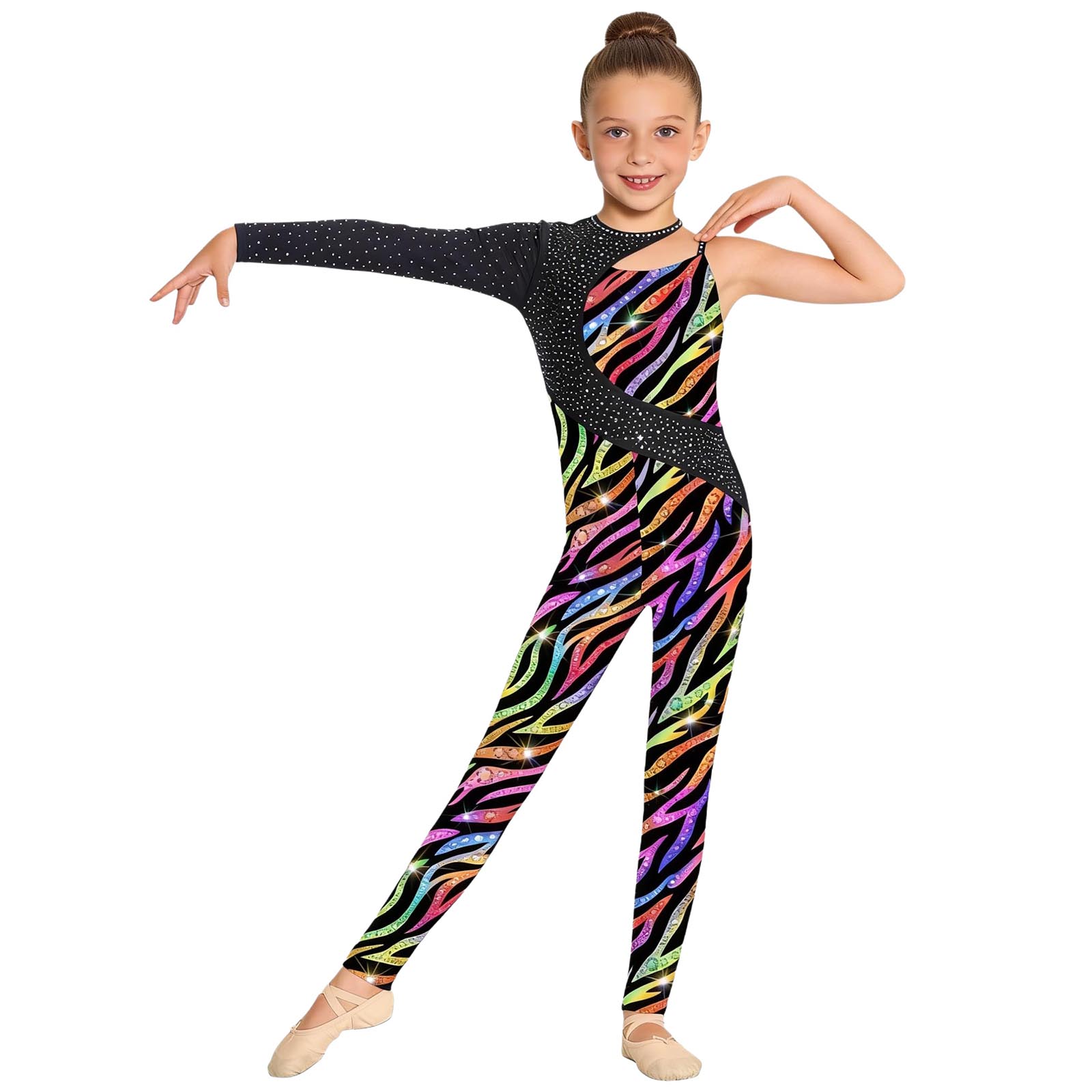 Children Printed Gymnastics Le - Romper Floral Print 评论和价格