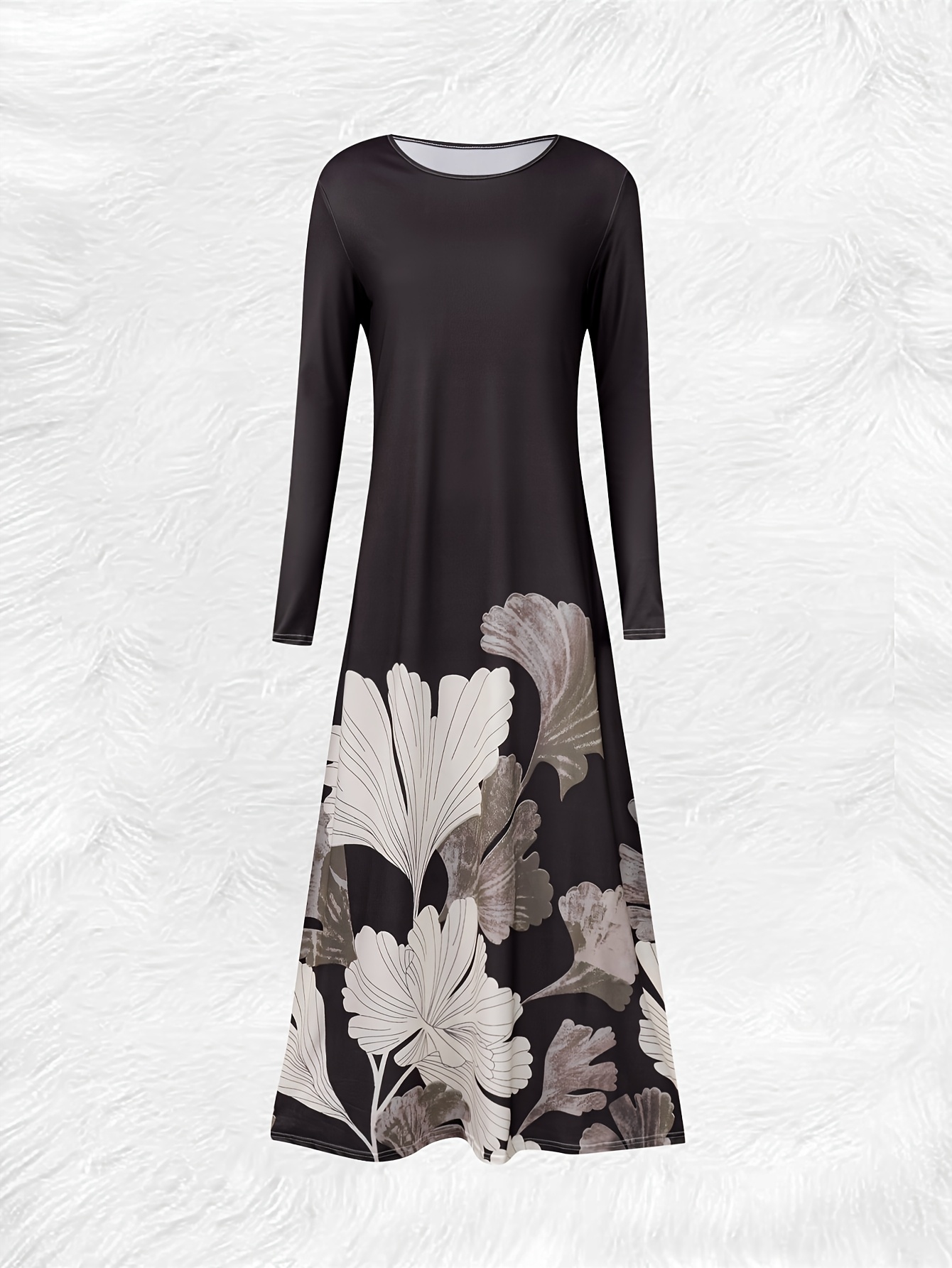 Women's Long Sleeve Round Neck - Midi Skirt Floral 评论和价格