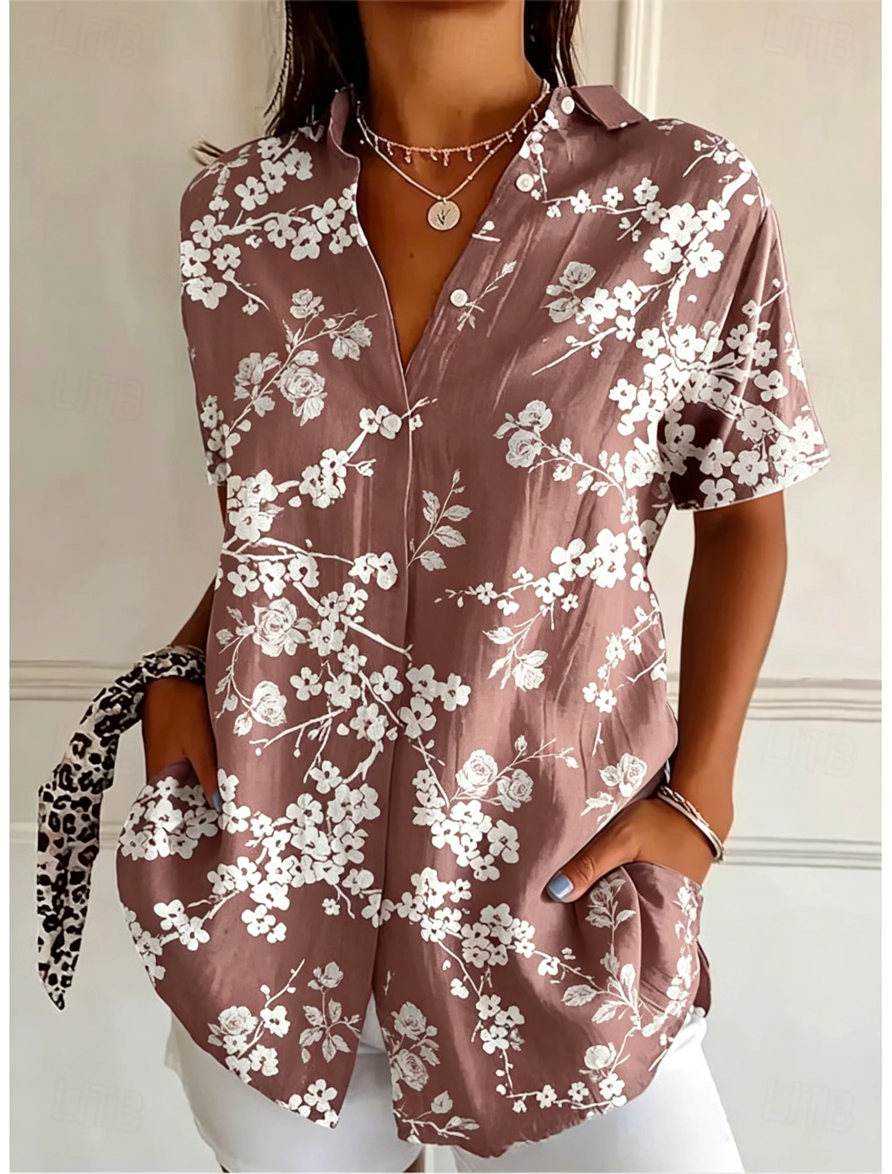 Women's Short Sleeve Floral Pr - Romper Floral Print 评论和价格