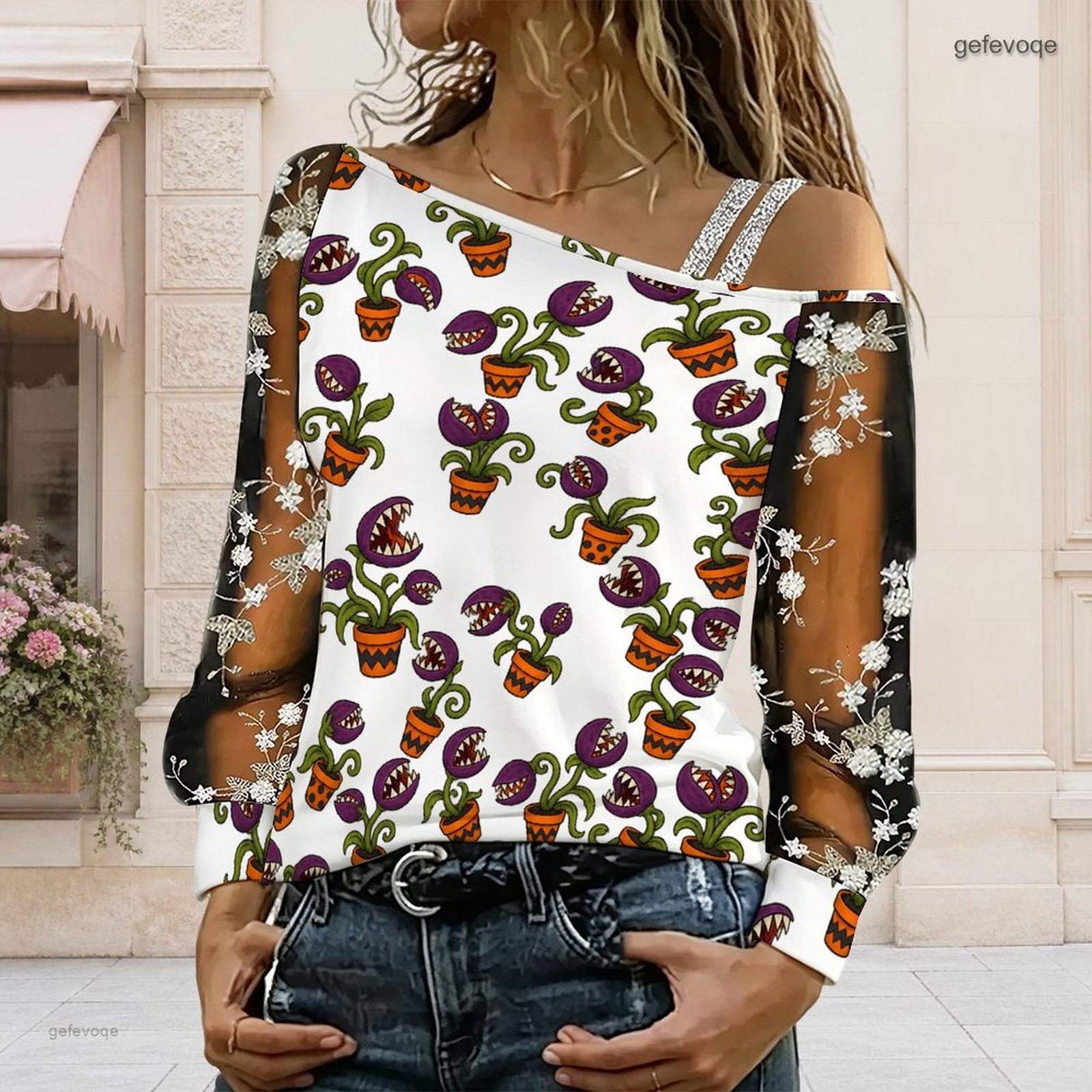 Women Asymmetric Off Shoulder  - Blouse Off Shoulder 评论和价格